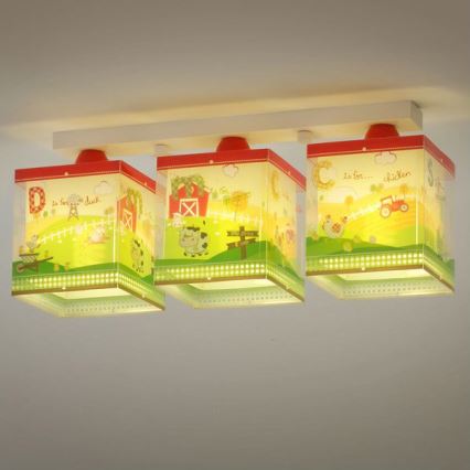 Dalber 64403 - Plafonnier enfant MY LITTLE FARM 3xE27/60W/230V