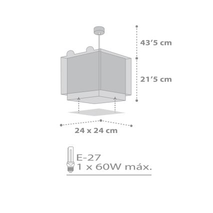 Dalber 64572 - Suspension pour enfant LITTLE TEDDY 1xE27/60W/230V