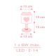 Dalber 76011S - Lampe enfant BABY DREAMS 1xE14/8W/230V rose
