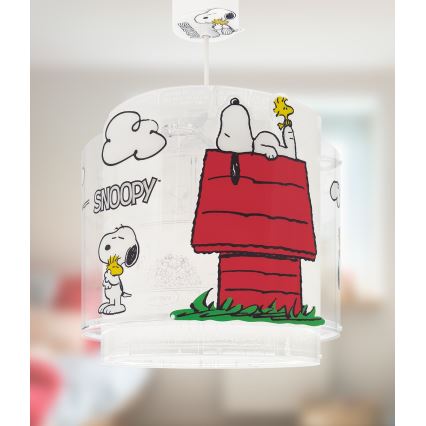 Dalber 76302 - Lustre pour enfant SNOOPY 1xE27/15W/230V blanc/rouge