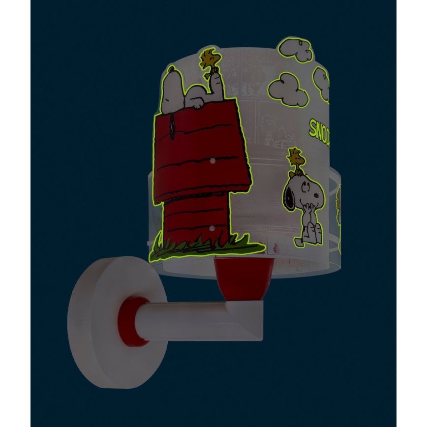 Dalber 76309 - Applique murale pour enfants SNOOPY 1xE27/15W/230V blanc/rouge