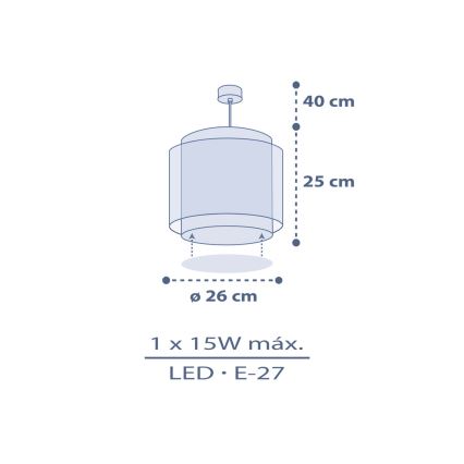 Dalber 76632 - Lustre pour enfant MOON DREAMS 1xE27/15W/230V bleu