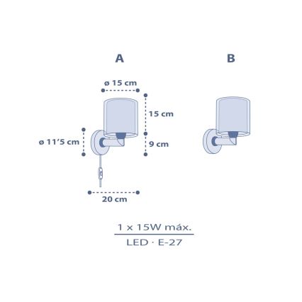 Dalber 76639 - Applique murale pour enfants MOON DREAMS 1xE27/15W/230V bleue