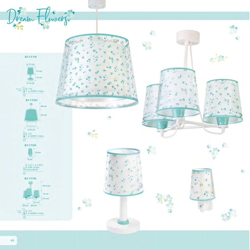 Dalber 81175H - Petite Lampe LED pour prise DREAM FLOWERS 1xE14/0,5W/230V