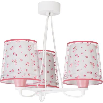 Dalber 81177S - Suspension pour enfant DREAM FLOWERS 3xE27/60W/230V