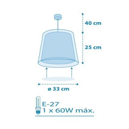 Dalber 81192T - Suspension pour enfant LIGHT FEELING 1xE27/60W/230V