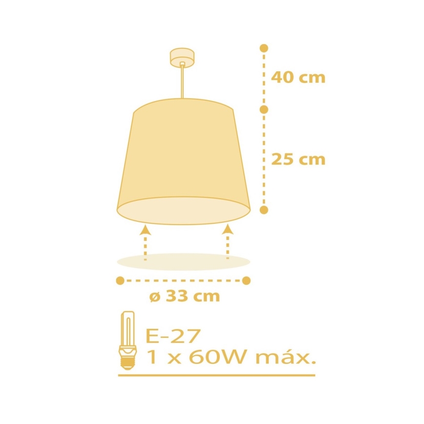 Dalber 82212A - Lustre enfant STAR LIGHT 1xE27/60W/230V jaune
