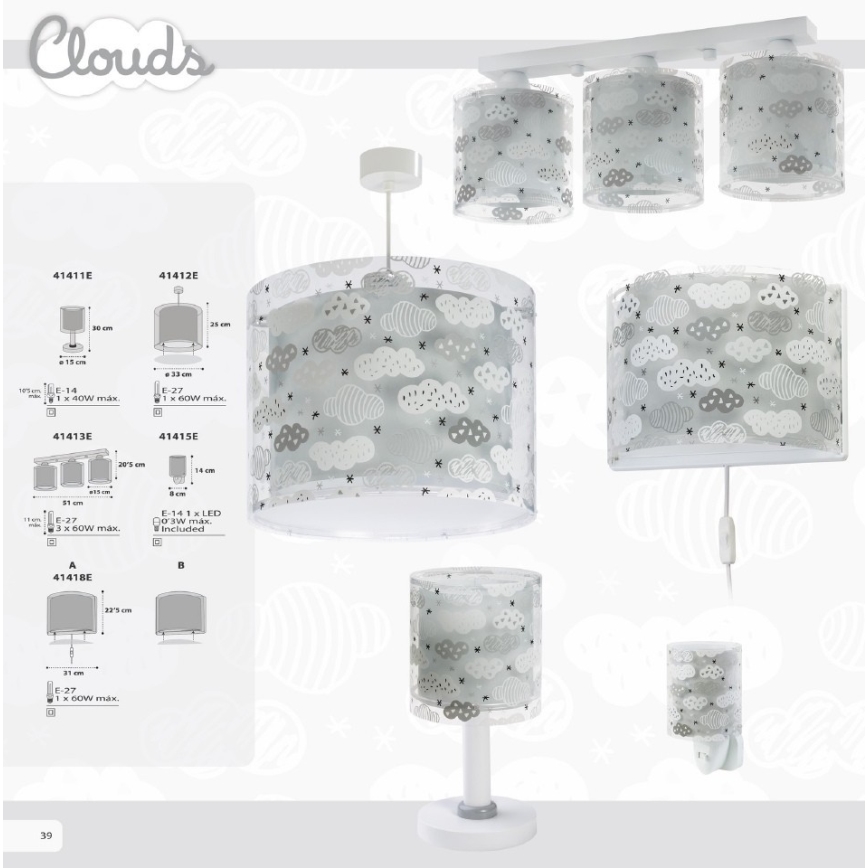 Dalber D-41415E - Lampe LED à prise CLOUDS 1xE14/0,5W/230V