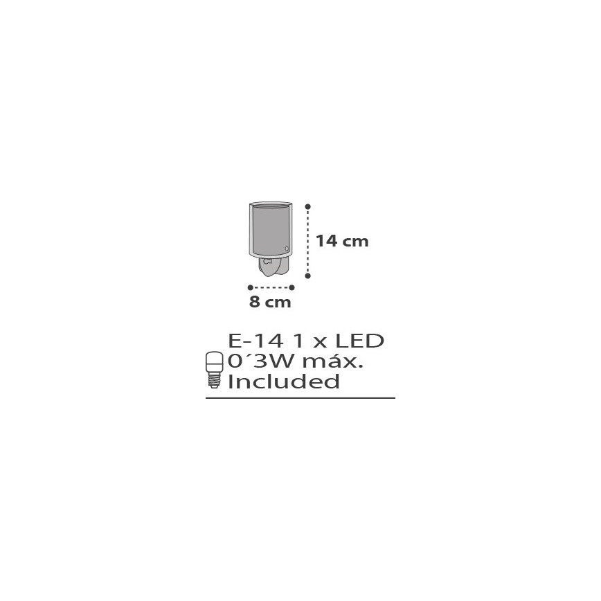 Dalber D-41415E - Veilleuse LED à brancher CLOUDS 1xE14/0,3W/230V