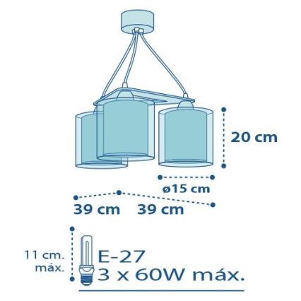 Dalber D-60614 - Suspension enfant POLICE 3xE27/60W/230V