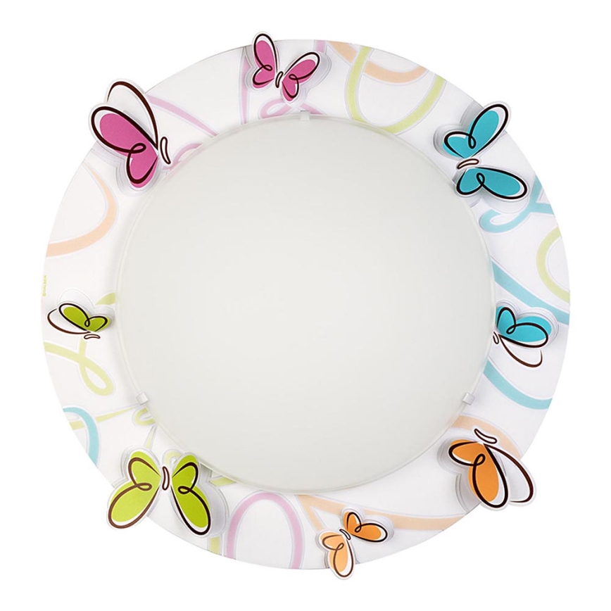 Dalber D-62146 - Plafonnier enfant BUTTERFLY 2xE27/40W/230V