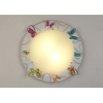 Dalber D-62146 - Plafonnier enfant BUTTERFLY 2xE27/40W/230V