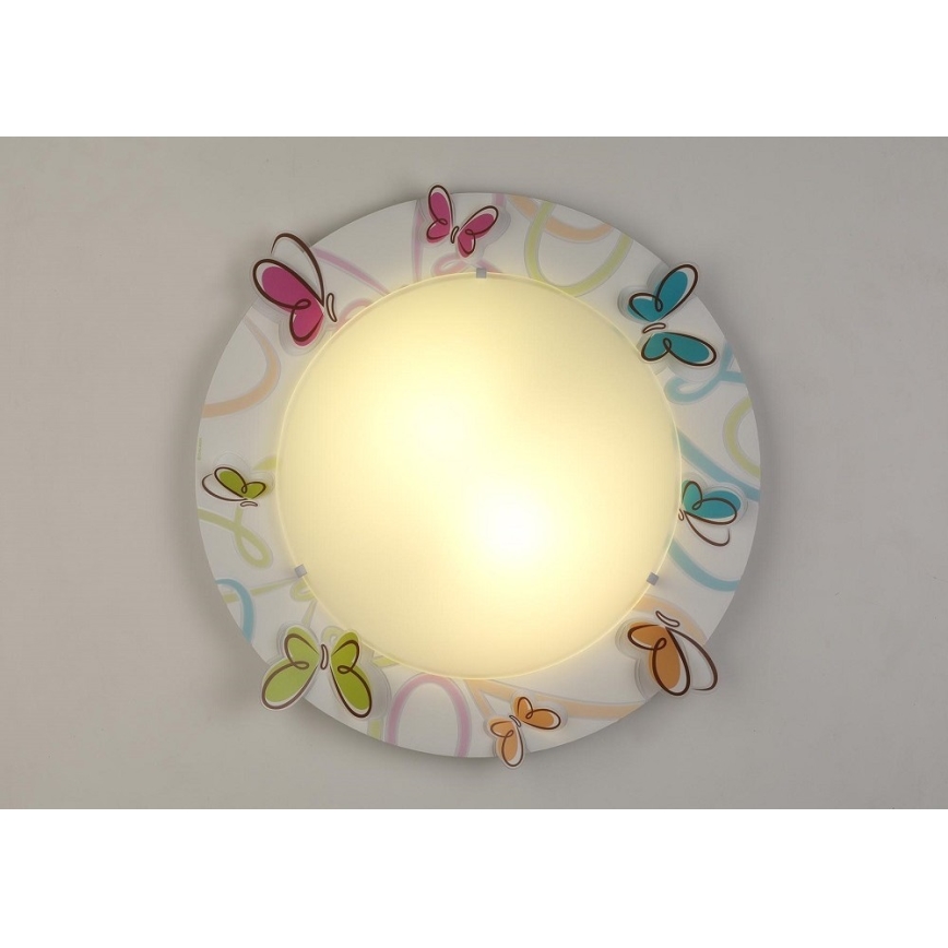 Dalber D-62146 - Plafonnier enfant BUTTERFLY 2xE27/40W/230V