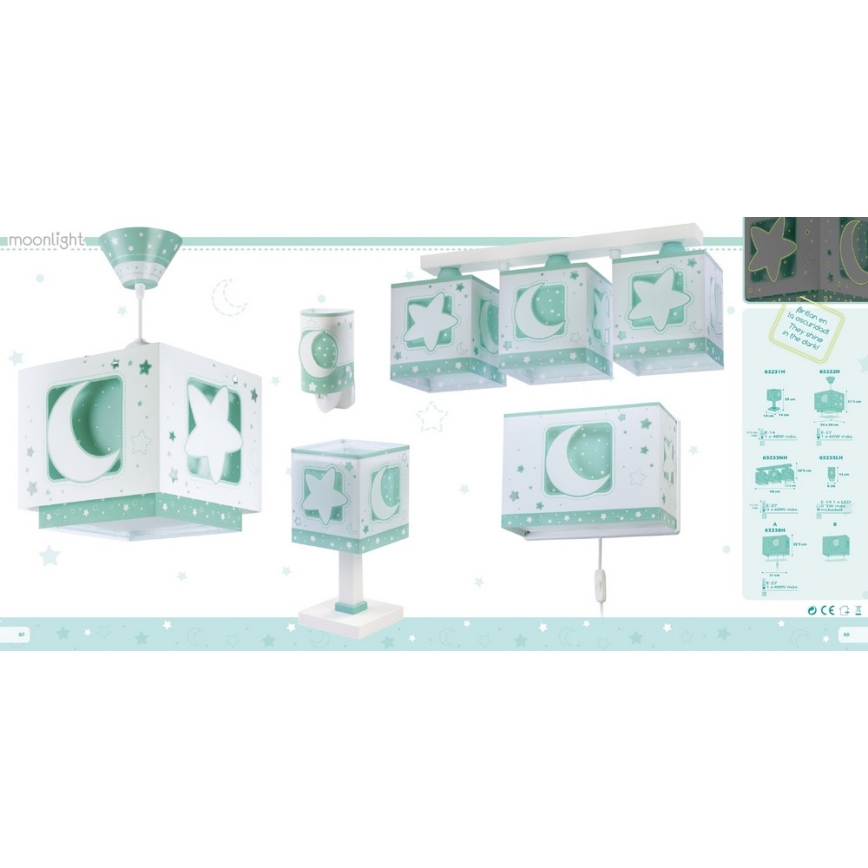 Dalber D-63232H - Suspension enfant MOONLIGHT 1xE27/60W/230V