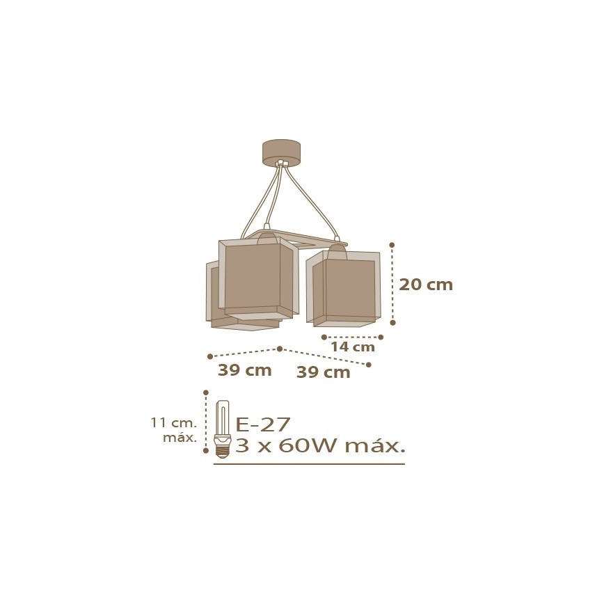 Dalber D-63394 - Suspension enfant GOOD NIGHT 3xE27/60W/230V