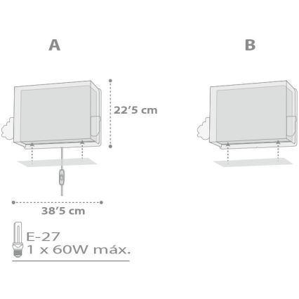 Dalber D-63538 - Applique murale pour enfant TRAIN 1xE27/60W/230V