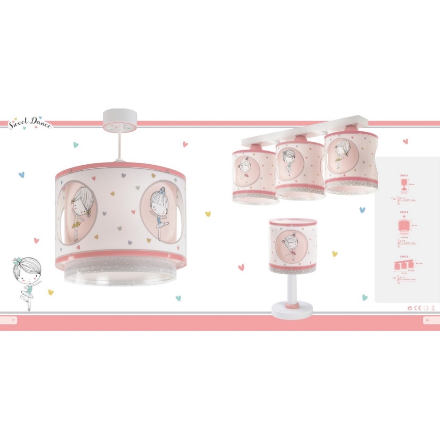 Dalber D-70912 - Lustre enfant SWEET DANCE 1xE27/60W/230V