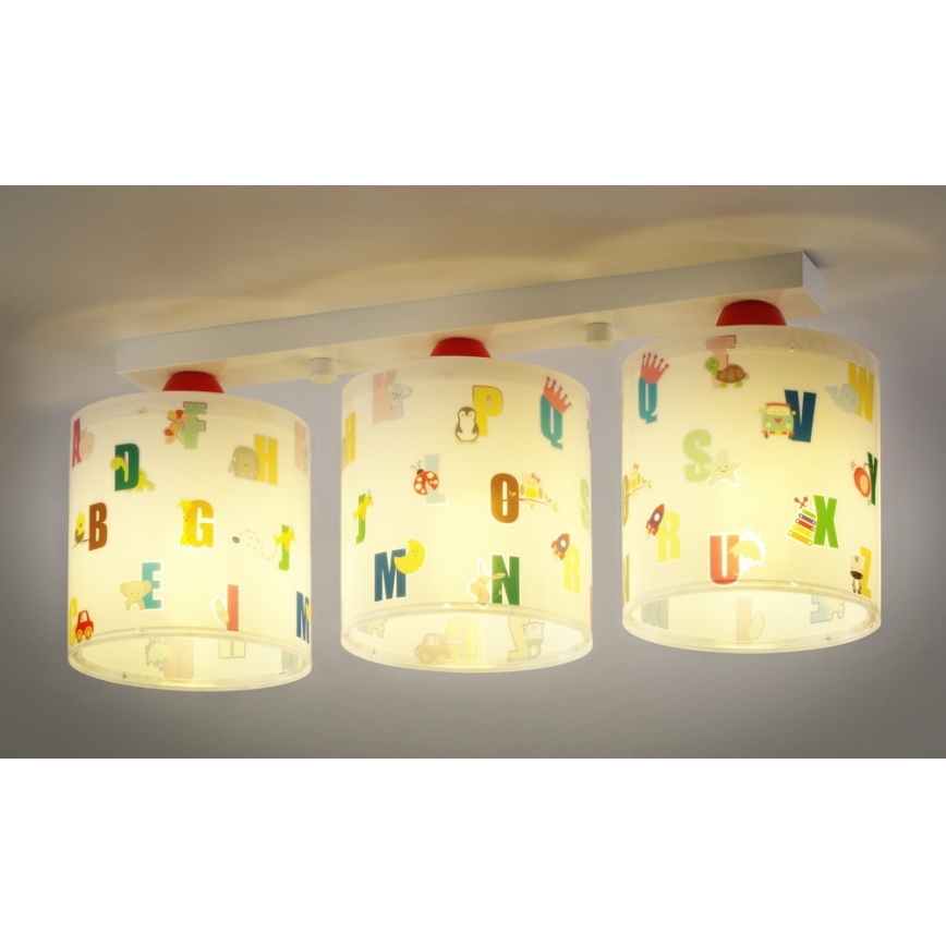Dalber D-72273 - Plafonnier enfant ABC 3xE27/60W/230V