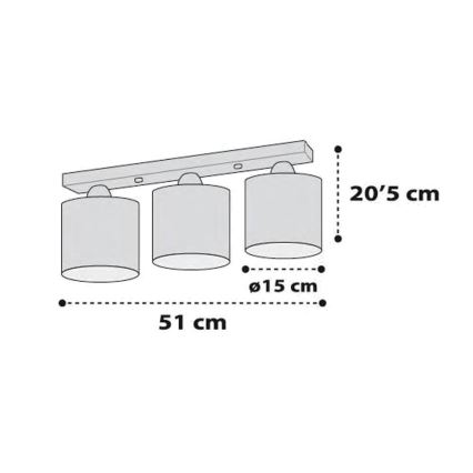 Dalber D-72273 - Plafonnier enfant ABC 3xE27/60W/230V