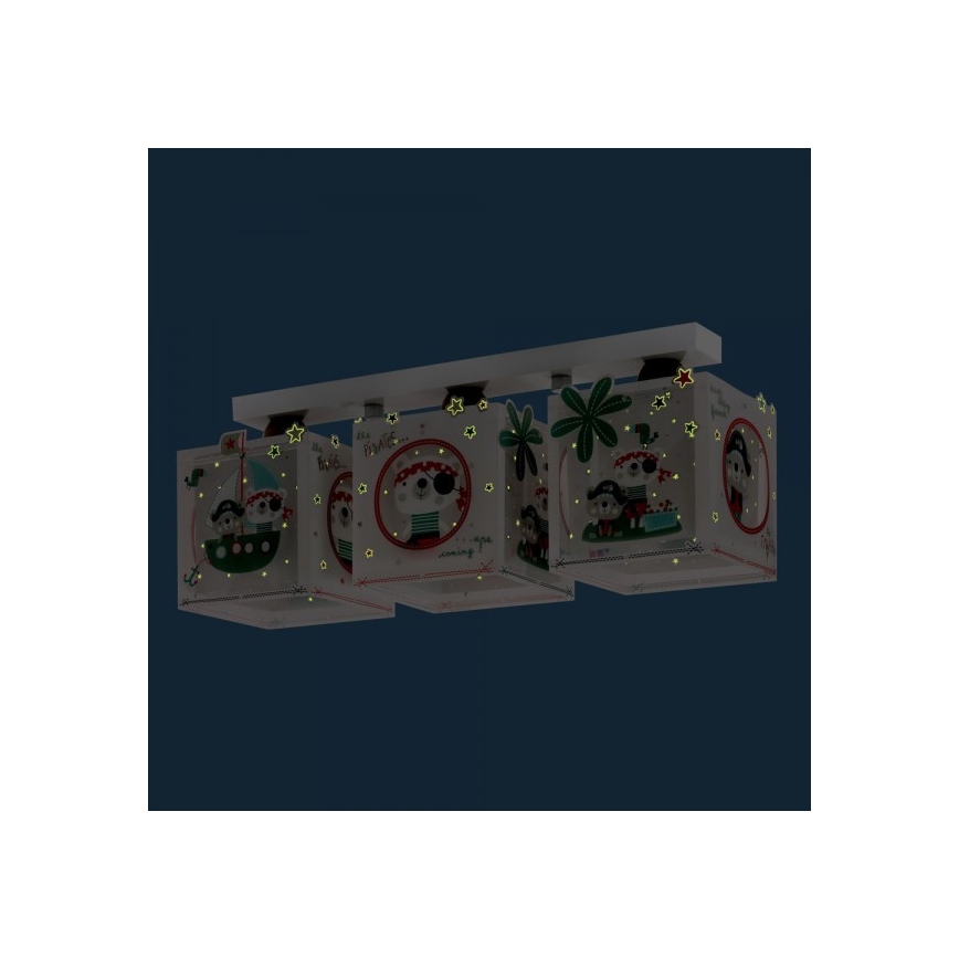 Dalber D-74553 - Plafonnier enfant PIRATES 3xE27/60W/230V