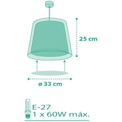 Dalber D-80222S - Suspension enfant VICHY 1xE27/60W/230V