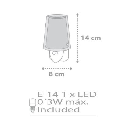 Dalber D-81215E - Veilleuse LED STARS 1xE14/0,5W/230V