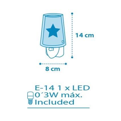 Dalber D-92193 - Veilleuse LED LIGHT FEELING 1xE14/0,3W/230V