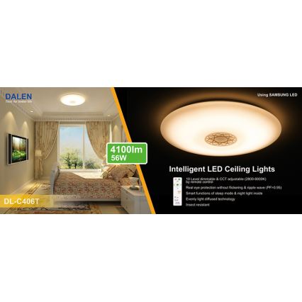 Dalen DL-C406T - Plafonnier LED à intensité modulable CLASSIC LED/56W/230V