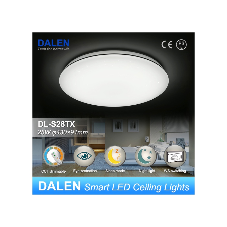 Dalen DL-S28TX - Plafonnier LED à intensité modulable STAR SKY LED/28W/230V