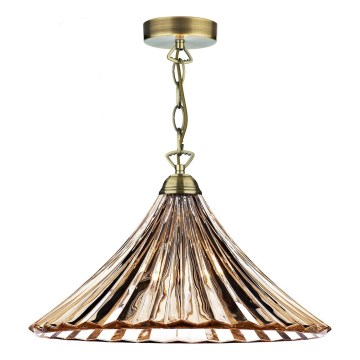Där Lighting ARD866 - Lustre suspendu sur chaîne ARDECHE 1xE27/60W/230V laiton/brun fumé