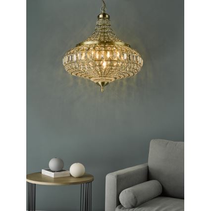 Där Lighting ASM0675 - Suspension à chaîne ASMARA 6xE14/40W/230V laiton