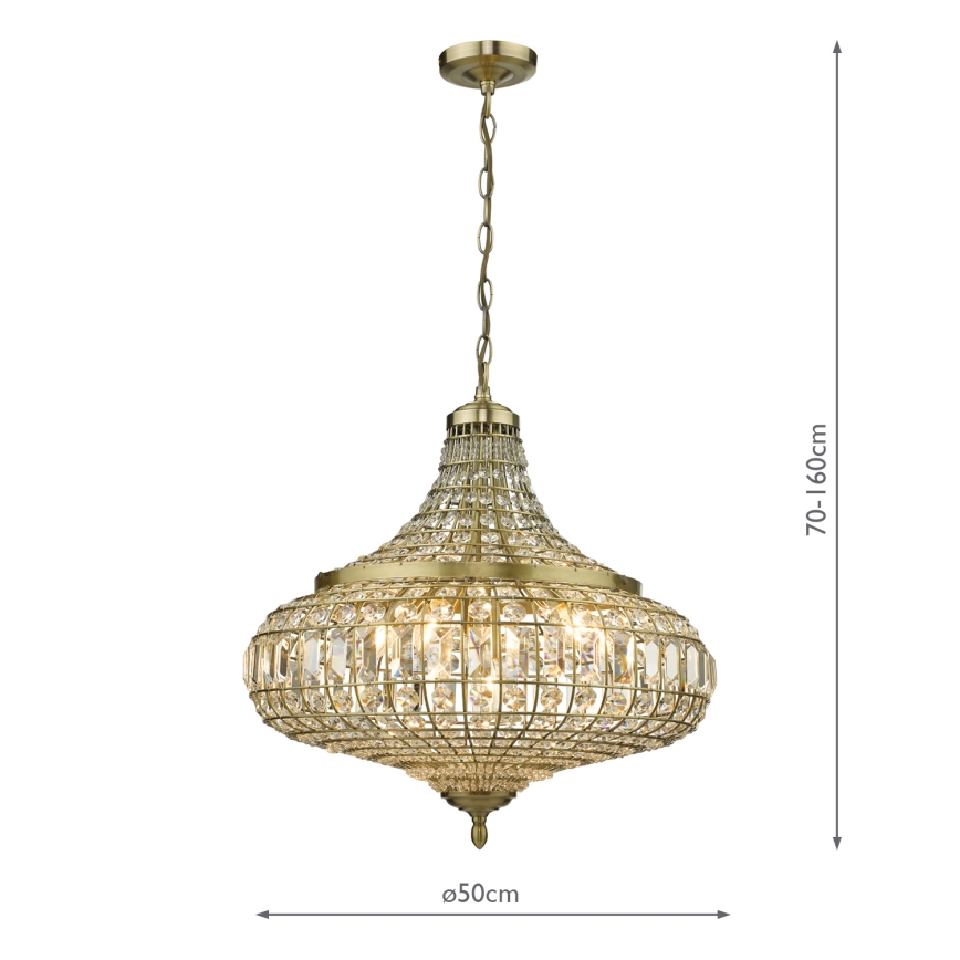 Där Lighting ASM0675 - Suspension à chaîne ASMARA 6xE14/40W/230V laiton