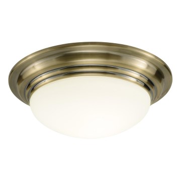 Där Lighting BAR5075 - Plafonnier de salle de bains BARCLAY, 1x E27/60W/230V, diamètre 38 cm, laiton