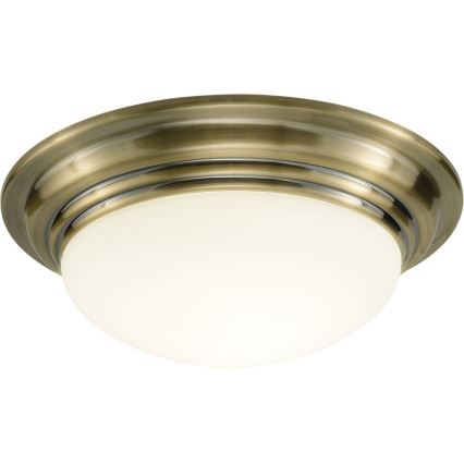 Där Lighting BAR5075 - Plafonnier de salle de bains BARCLAY, 1x E27/60W/230V, diamètre 38 cm, laiton