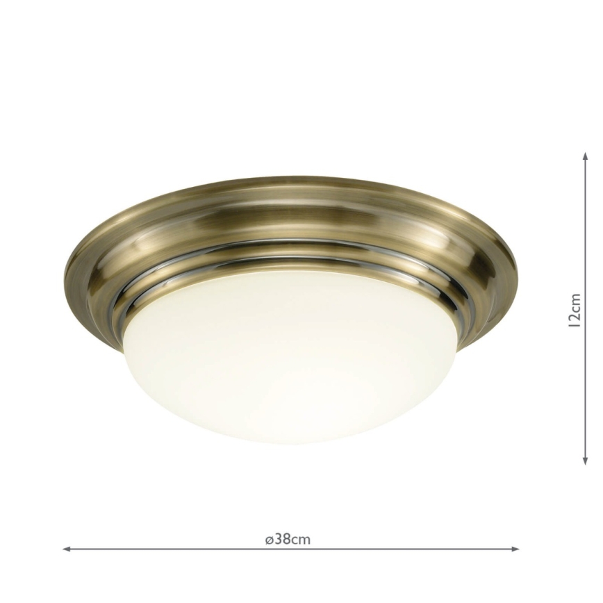 Där Lighting BAR5075 - Plafonnier de salle de bains BARCLAY, 1x E27/60W/230V, diamètre 38 cm, laiton