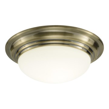 Där Lighting BAR5275 - Plafonnier de salle de bains BARCLAY 1xE27/60W/230V Ø 31 cm en laiton