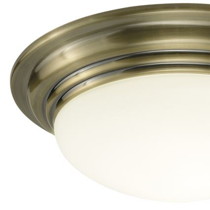 Där Lighting BAR5275 - Plafonnier de salle de bains BARCLAY 1xE27/60W/230V Ø 31 cm en laiton