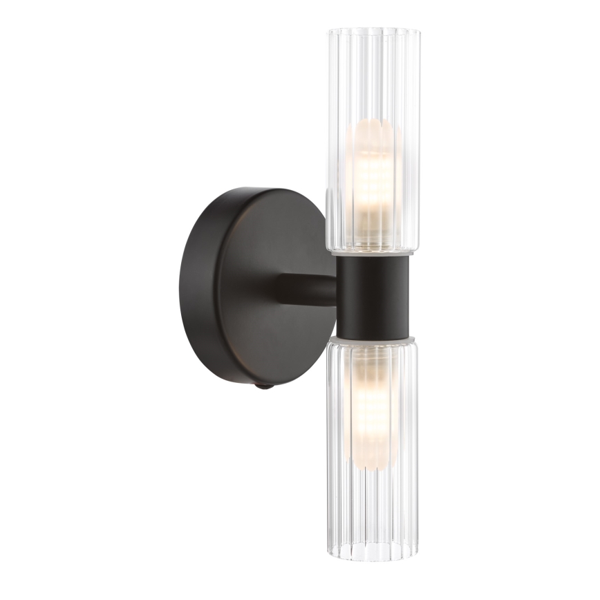 Där Lighting BOL0922 - Applique murale pour salle de bains BOLTON 2xG9/5W/230V IP44 noire