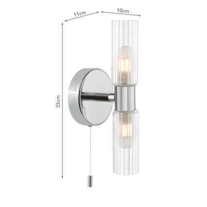 Där Lighting BOL0950 - Applique murale pour salle de bains BOLTON 2xG9/5W/230V IP44 chrome brillant