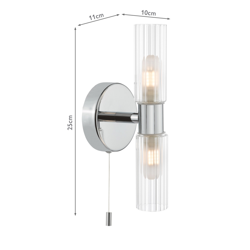 Där Lighting BOL0950 - Applique murale pour salle de bains BOLTON 2xG9/5W/230V IP44 chrome brillant