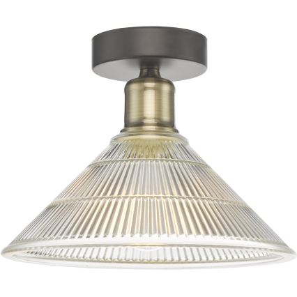Där Lighting BOY0175 - Plafonnier BOYD 1xE27/60W/230V Ø 25 cm laiton/verre transparent
