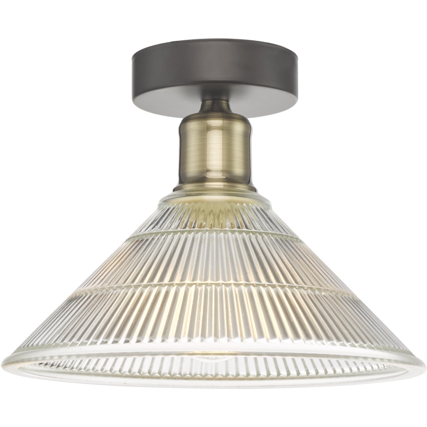 Där Lighting BOY0175 - Plafonnier BOYD 1xE27/60W/230V Ø 25 cm laiton/verre transparent
