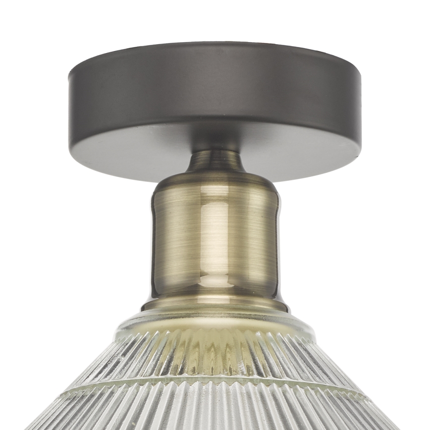 Där Lighting BOY0175 - Plafonnier BOYD 1xE27/60W/230V Ø 25 cm laiton/verre transparent