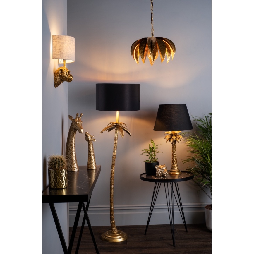Där Lighting CAR0135 - Lustre suspendu CARA sur chaîne 1xE27/60W/230V doré