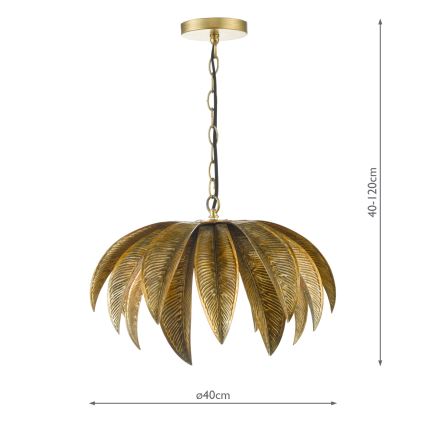 Där Lighting CAR0135 - Lustre suspendu CARA sur chaîne 1xE27/60W/230V doré