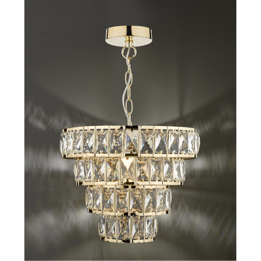 Där Lighting CER0135 - Lustre CERYS suspendu sur chaîne 1xE27/60W/230V doré