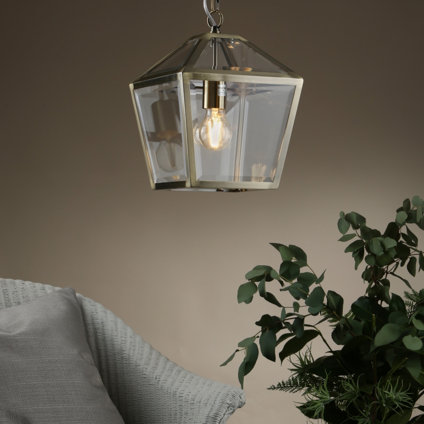 Där Lighting CHU0175 - Lustre sur chaîne CHURCHILL 1xE27/60W/230V en laiton