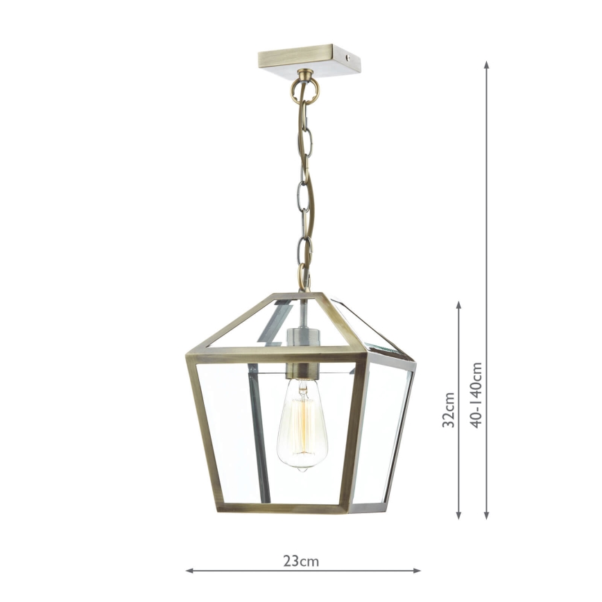 Där Lighting CHU0175 - Lustre sur chaîne CHURCHILL 1xE27/60W/230V en laiton