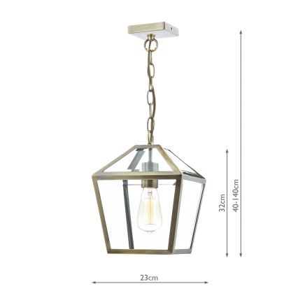 Där Lighting CHU0175 - Lustre sur chaîne CHURCHILL 1xE27/60W/230V en laiton