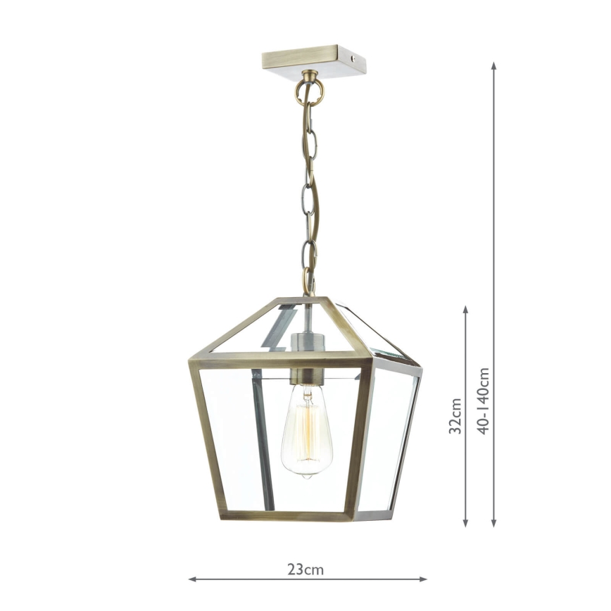 Där Lighting CHU0175 - Lustre sur chaîne CHURCHILL 1xE27/60W/230V en laiton
